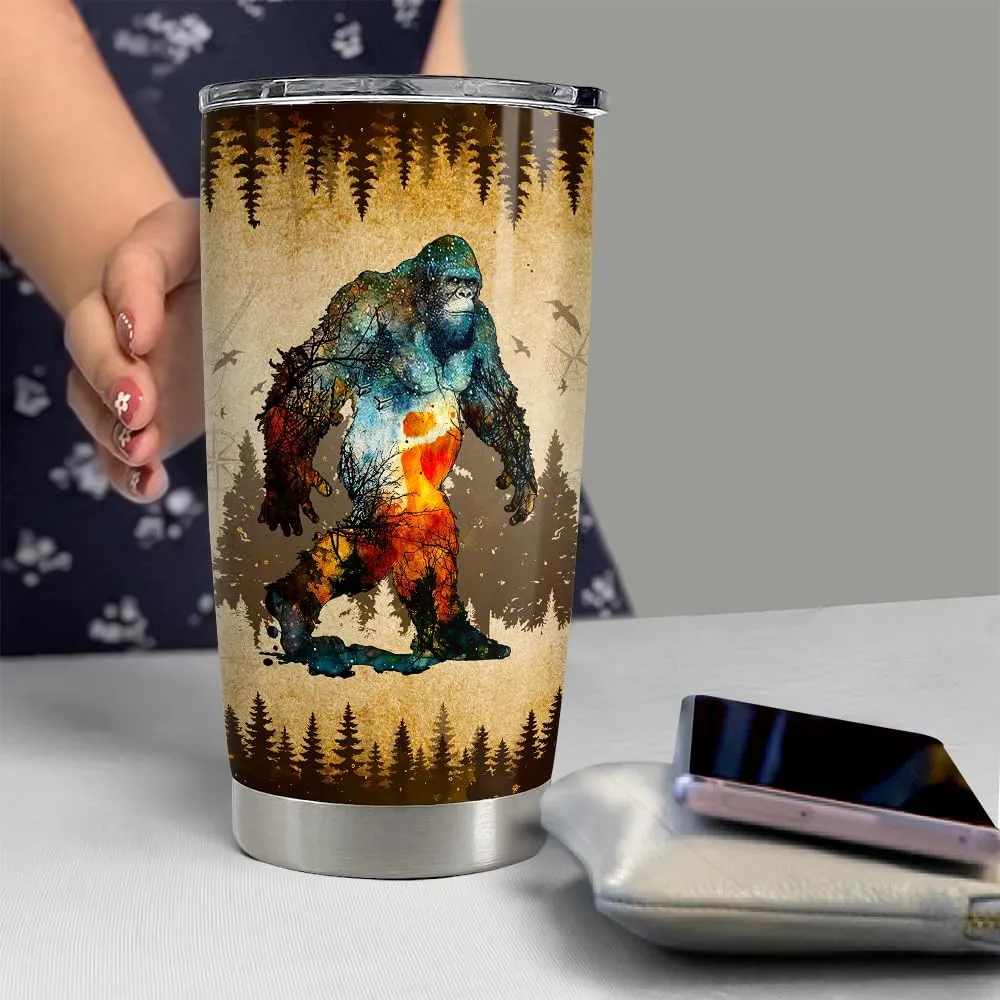 SANDJEST Bigfoot Tumbler Cup 20oz Bigfoot Gifts for Men Stainless Steel Insulated Tumblers Coffee Travel Mug Gift for Birthday Christmas