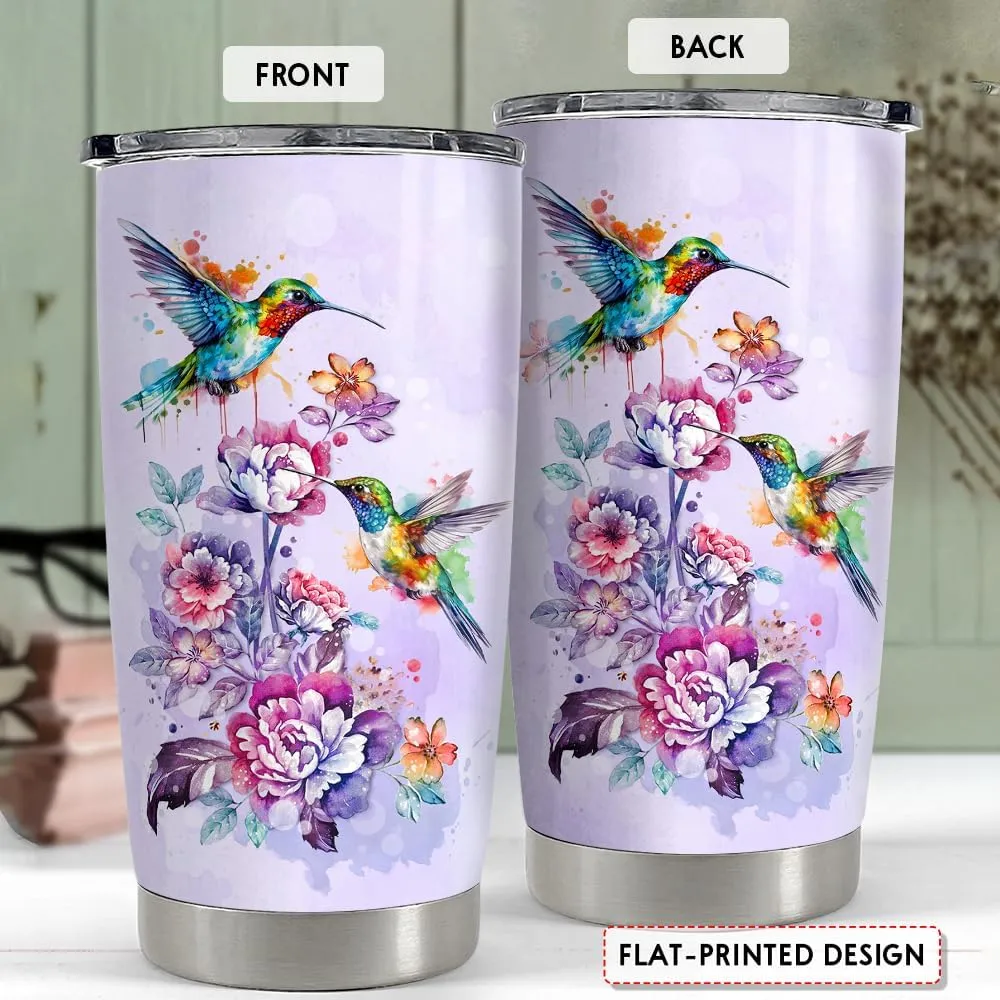 SANDJEST Hummingbird Tumbler 20oz Stainless Steel Insulated Coffee Travel Mug - Gift for Women, Girls, Birthday, Christmas