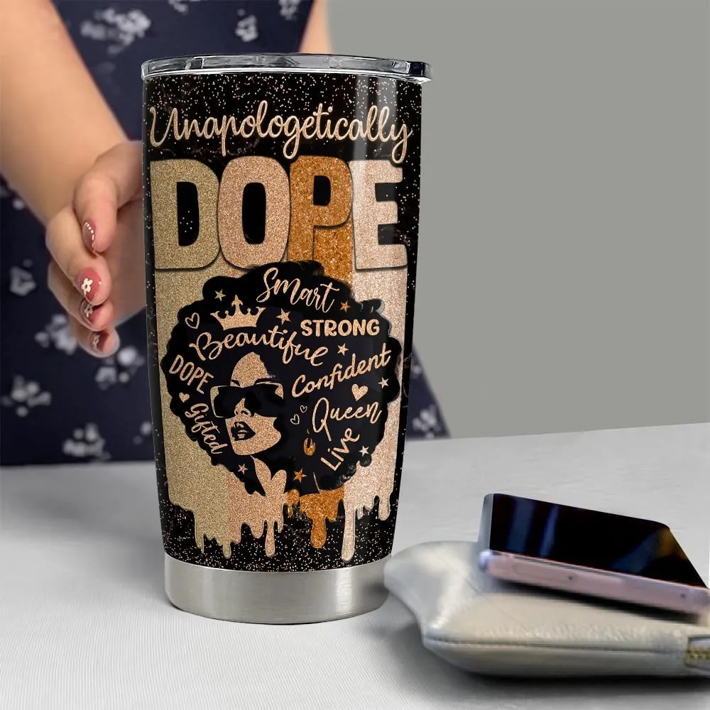 SANDJEST Inspirational Gifts for Women Black Woman Inspiration Tumbler 20oz Stainless Steel Insulated Coffee Travel Mug Cup Motivational Gift for Women Birthday Christmas