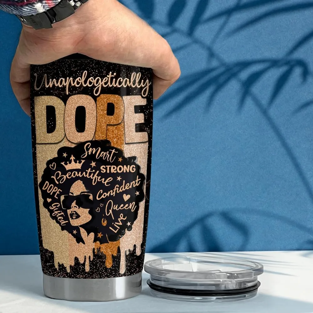 SANDJEST Inspirational Gifts for Women Black Woman Inspiration Tumbler 20oz Stainless Steel Insulated Coffee Travel Mug Cup Motivational Gift for Women Birthday Christmas