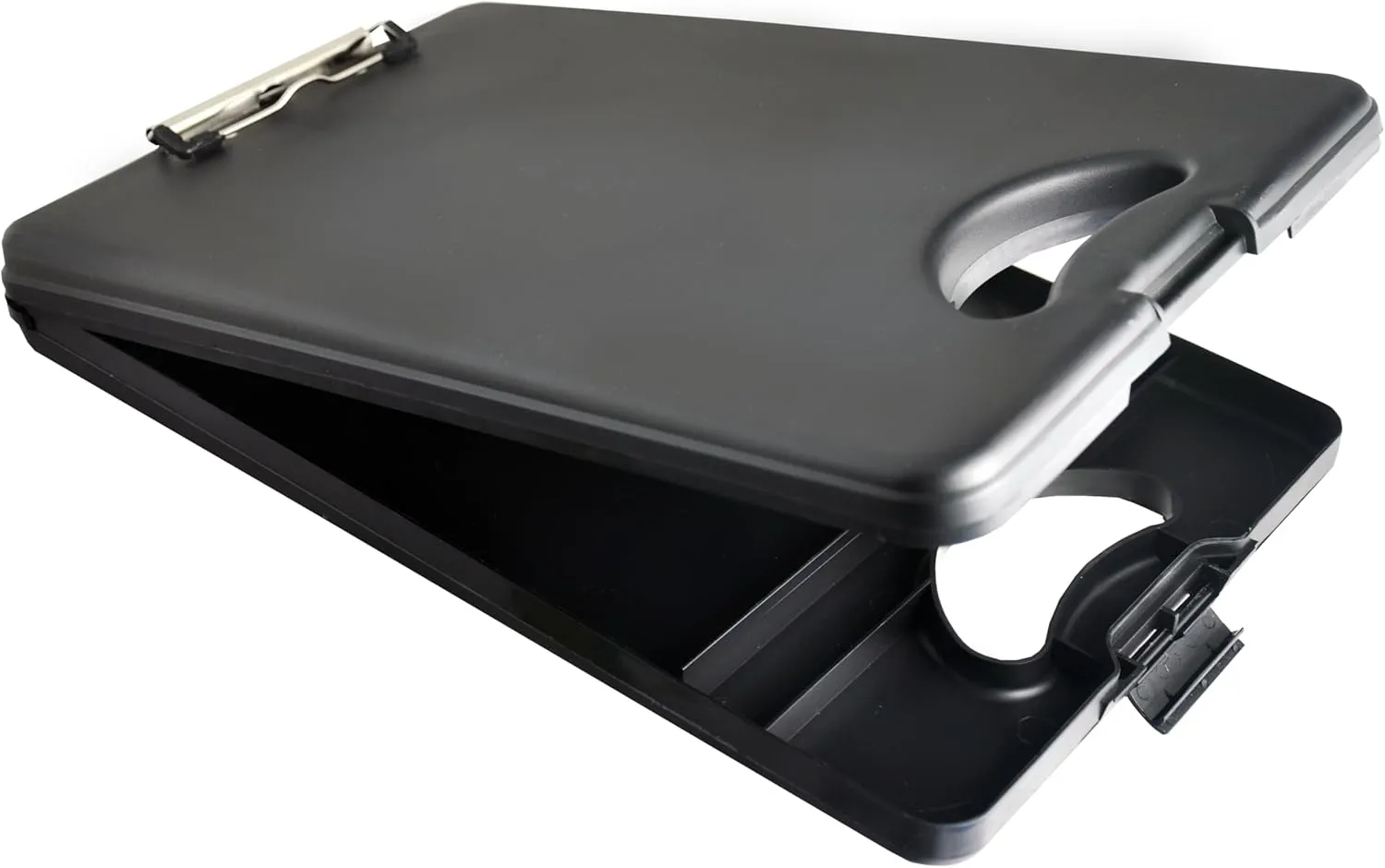 Saunders DeskMate II 00533 Plastic Storage Clipboard - Black, Letter Size, 10 in. x 16 in. Document Holder with Internal Storage