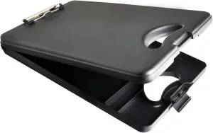 Saunders DeskMate II 00533 Plastic Storage Clipboard - Black, Letter Size, 10 in. x 16 in. Document Holder with Internal Storage