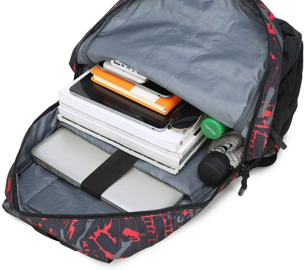 School Backpacks for Boys Girls Bookbag Upgrade Teens Backpack Set with Lunch Tote Bag and Pencil Case (Red 1)