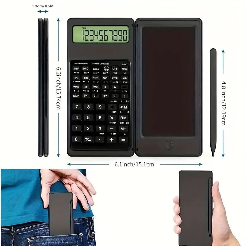 Scientific Calculator for Students – 10-Digit LCD Display with Notepad