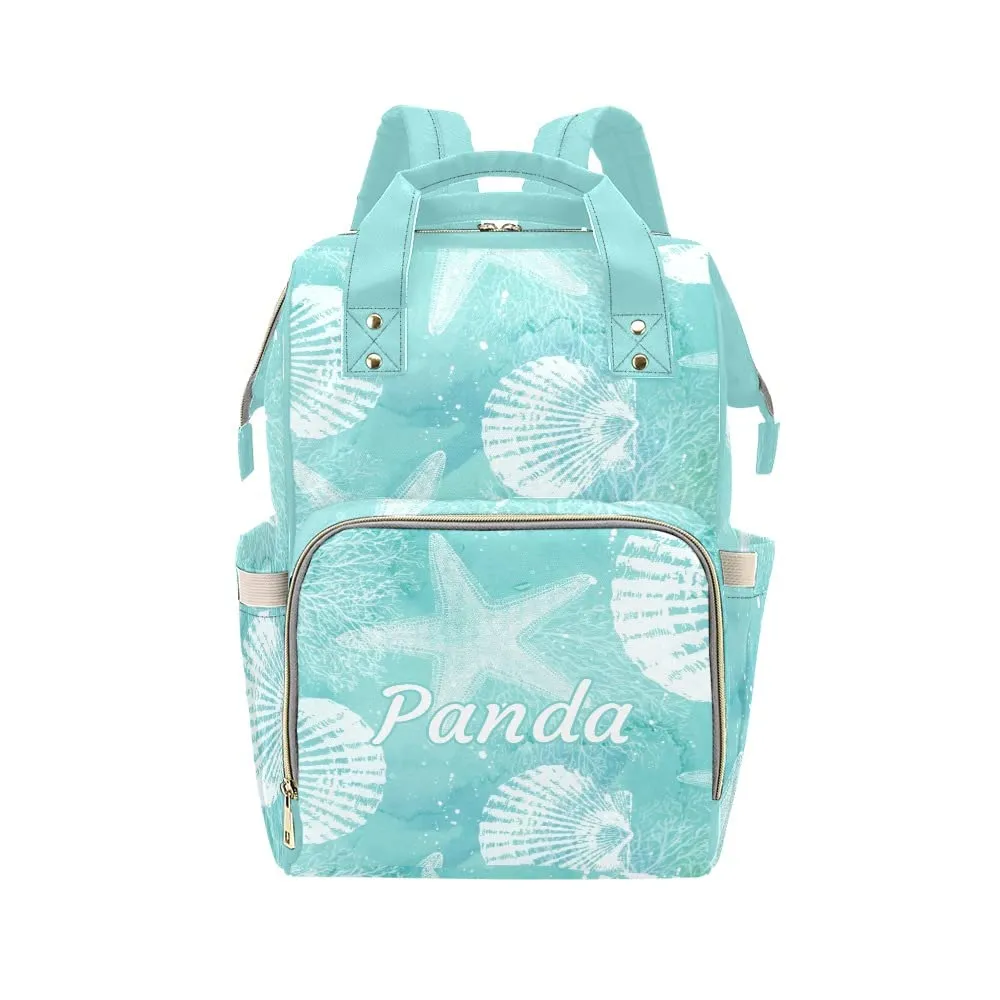 Sea Funny Starfish Diaper Bags Backpack with Name Personalized Baby Bag Nursing Nappy Bag Travel Tote Bag Gifts