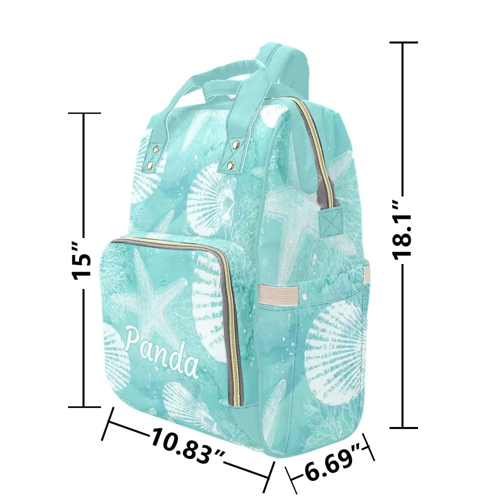 Sea Funny Starfish Diaper Bags Backpack with Name Personalized Baby Bag Nursing Nappy Bag Travel Tote Bag Gifts