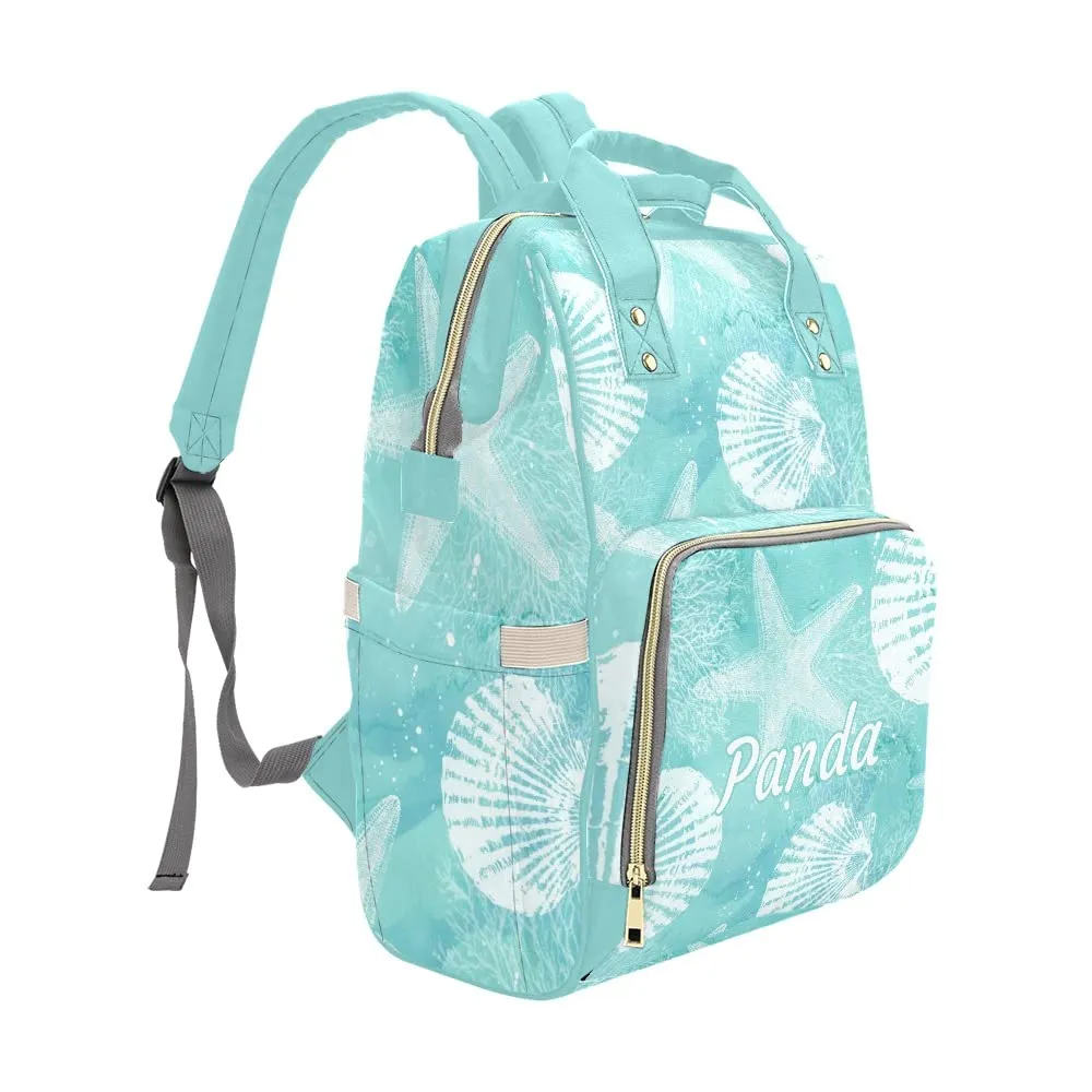 Sea Funny Starfish Diaper Bags Backpack with Name Personalized Baby Bag Nursing Nappy Bag Travel Tote Bag Gifts