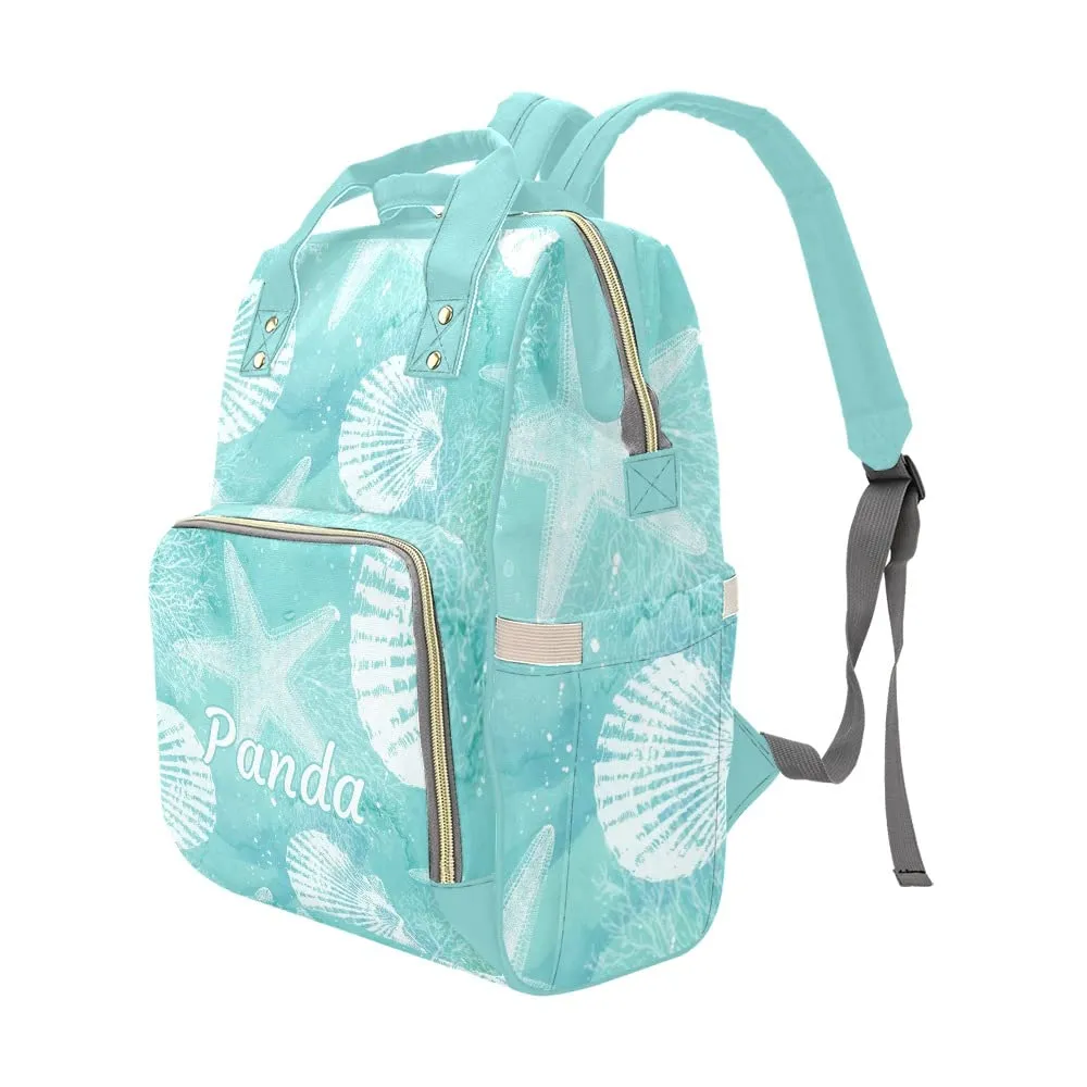 Sea Funny Starfish Diaper Bags Backpack with Name Personalized Baby Bag Nursing Nappy Bag Travel Tote Bag Gifts