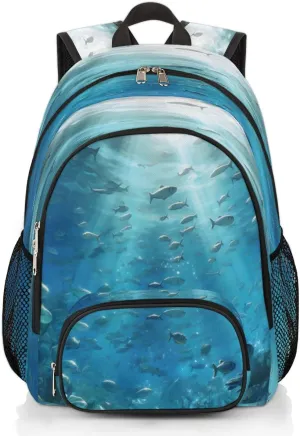 Seabed Animal Backpacks for Women Men Travel Laptop Backpack Waterproof Bookbag Backpack with Laptop Compartment & Multiple Pockets Traveling Back Pack Casual Daypack