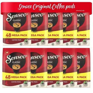 Senseo Classic Medium Roast Pods, 10 Packs, 480 Count, Smooth Flavor, Compatible with PeleCom Machine