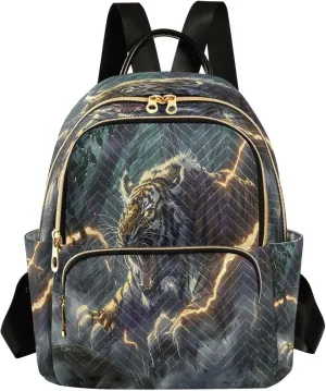 senya Lightning Tiger Roar Women Backpack Purse Travel Daypack Shoulder Bag