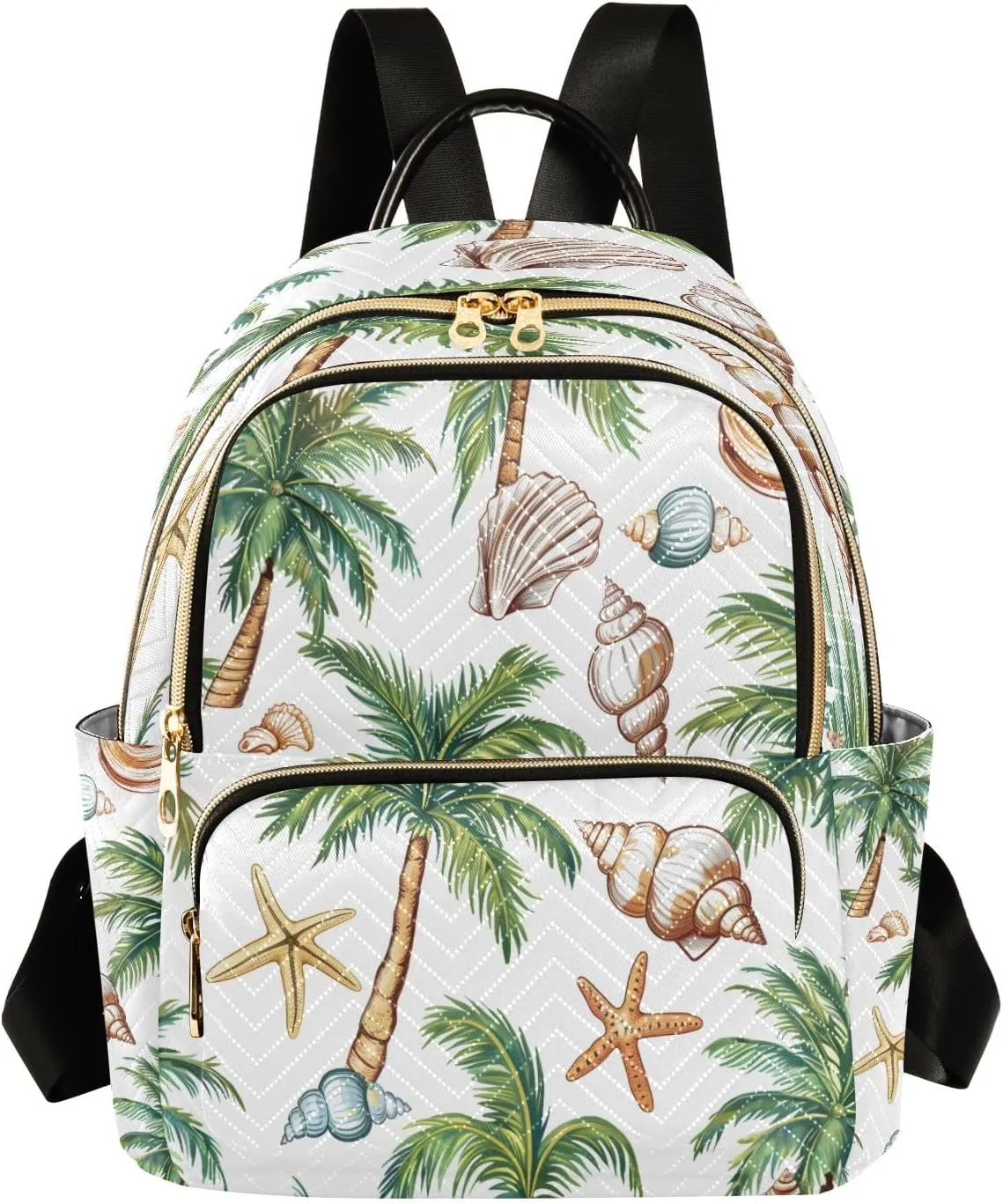senya Shells Palm Trees Women Backpack Purse Travel Daypack Shoulder Bag