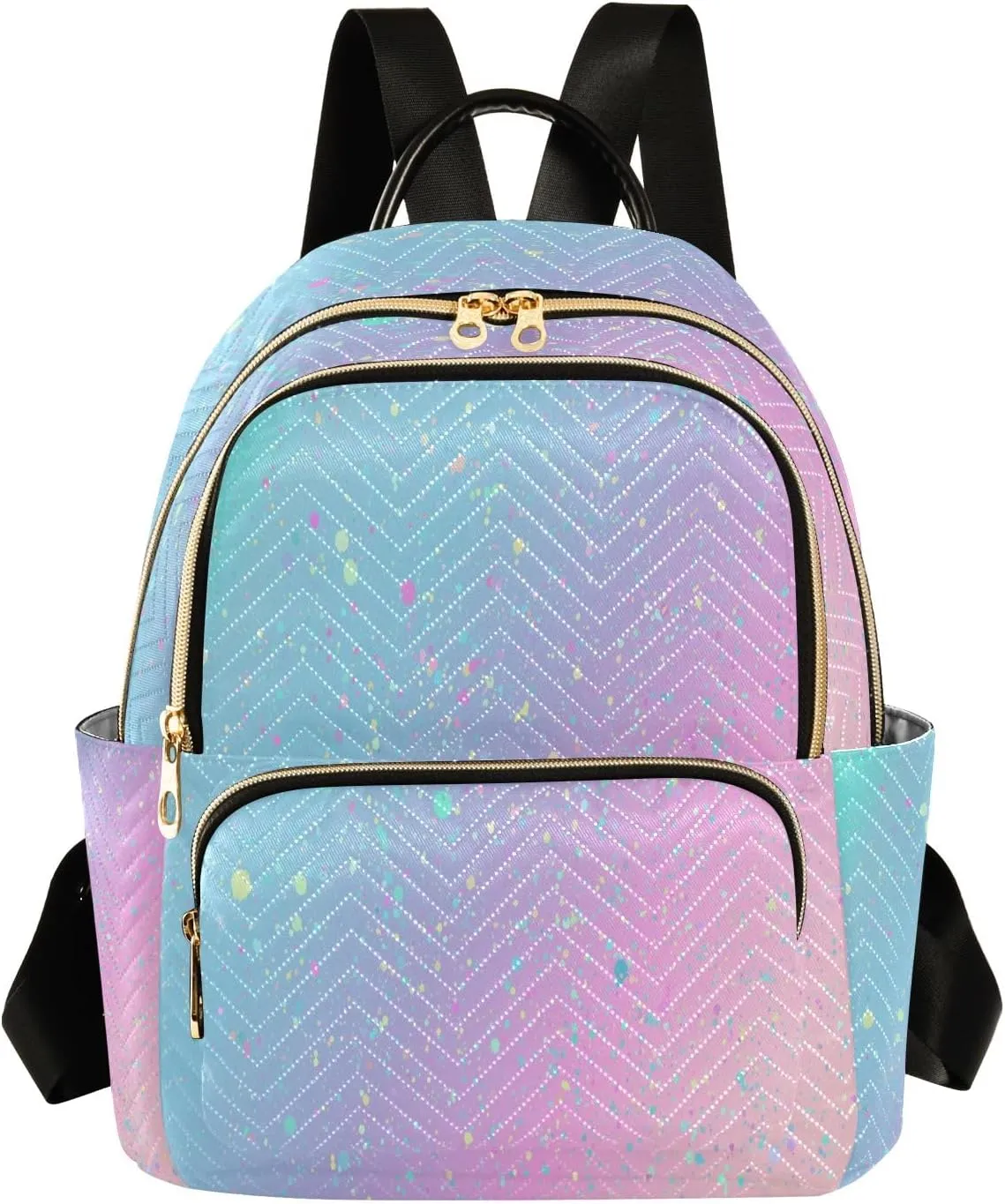 senya Unicorn Background with Rainbow Women Backpack Purse Travel Daypack Shoulder Bag