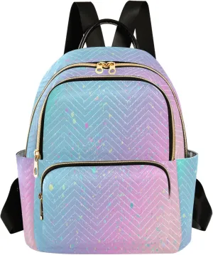 senya Unicorn Background with Rainbow Women Backpack Purse Travel Daypack Shoulder Bag