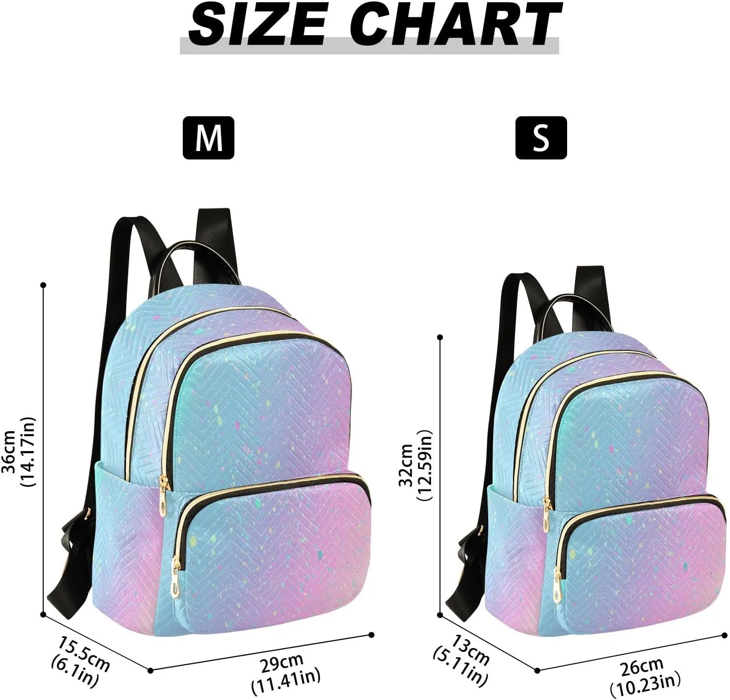 senya Unicorn Background with Rainbow Women Backpack Purse Travel Daypack Shoulder Bag