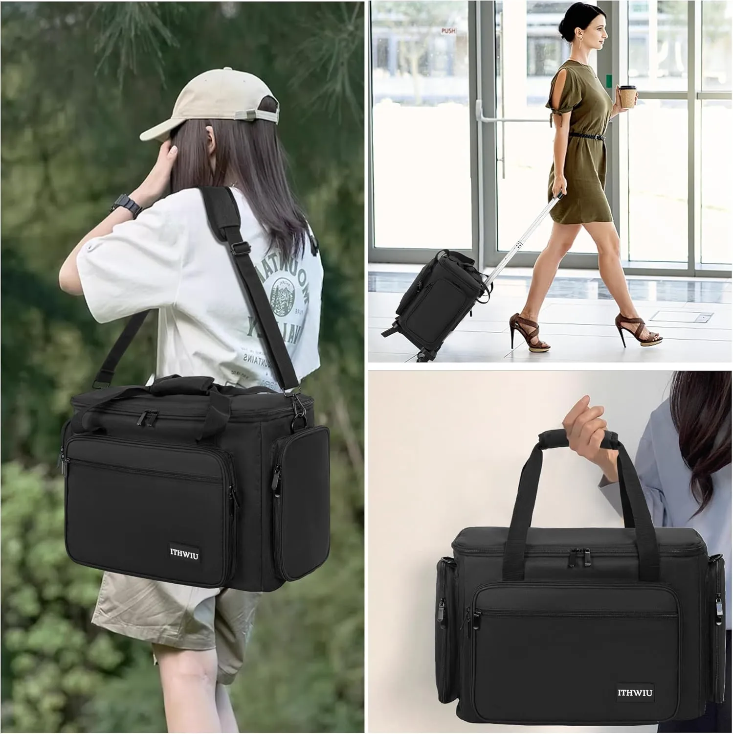 Sewing Machine Carrying Case with Multiple Storage Pockets for Accessories, Universal Tote Storage Bag