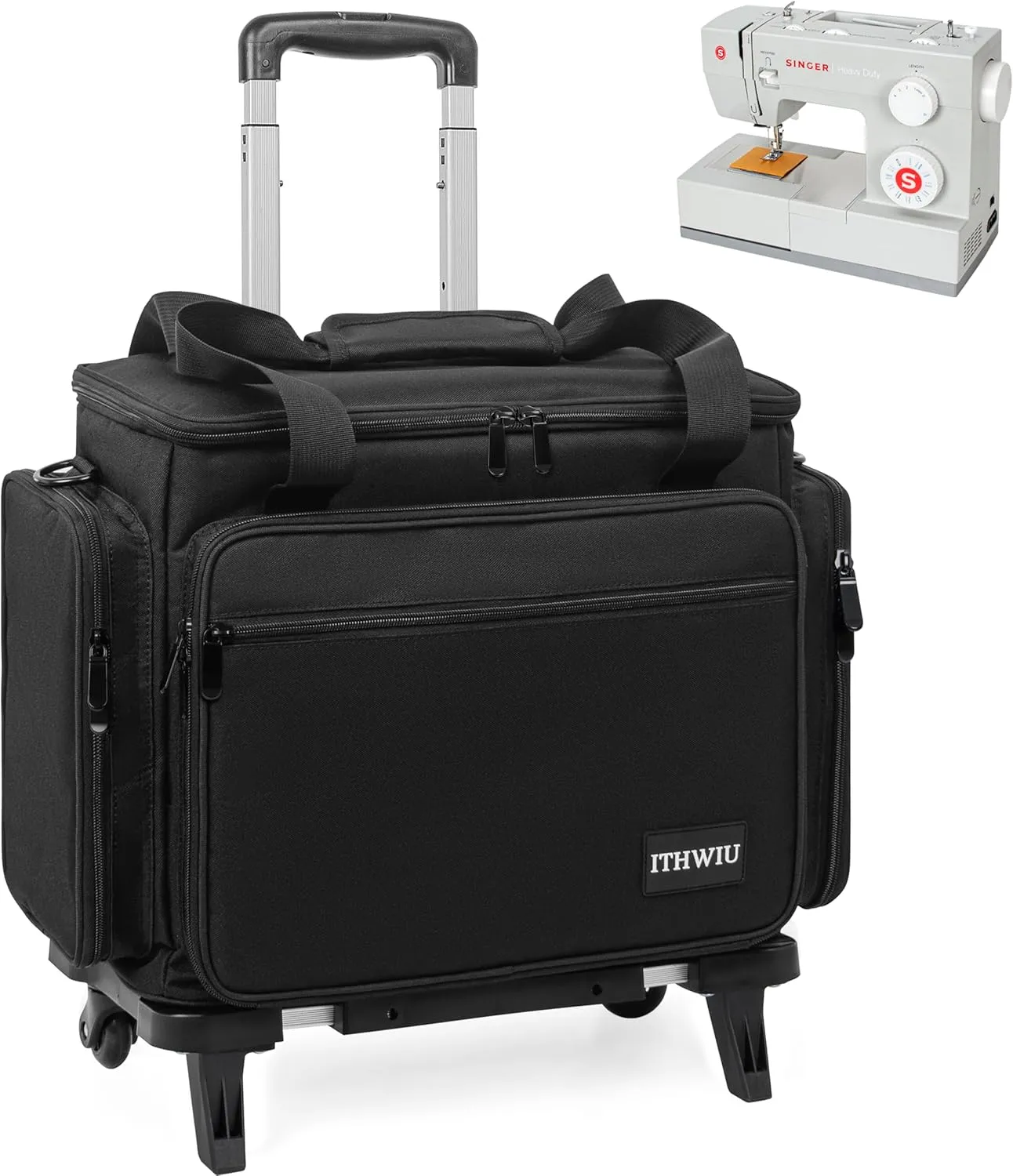 Sewing Machine Carrying Case with Multiple Storage Pockets for Accessories, Universal Tote Storage Bag