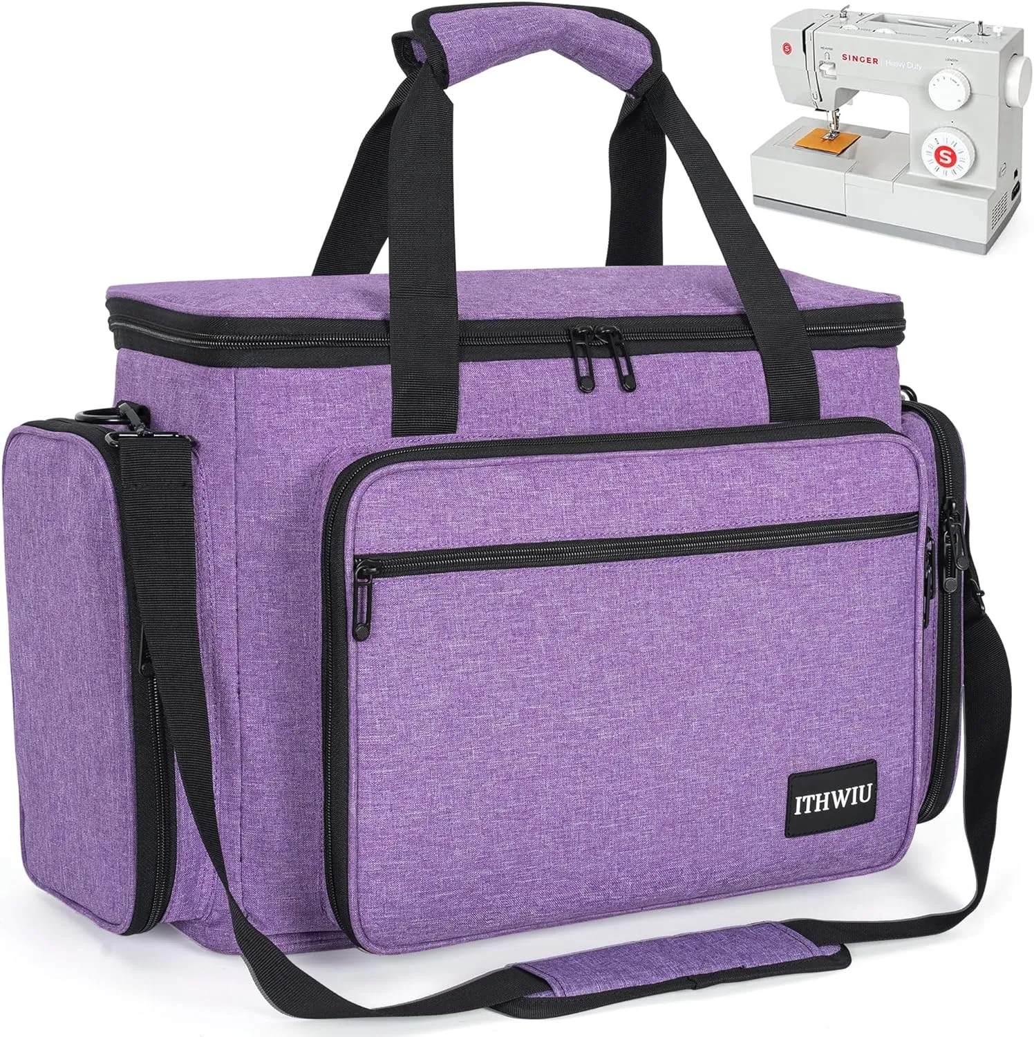 Sewing Machine Carrying Case with Multiple Storage Pockets for Accessories, Universal Tote Storage Bag
