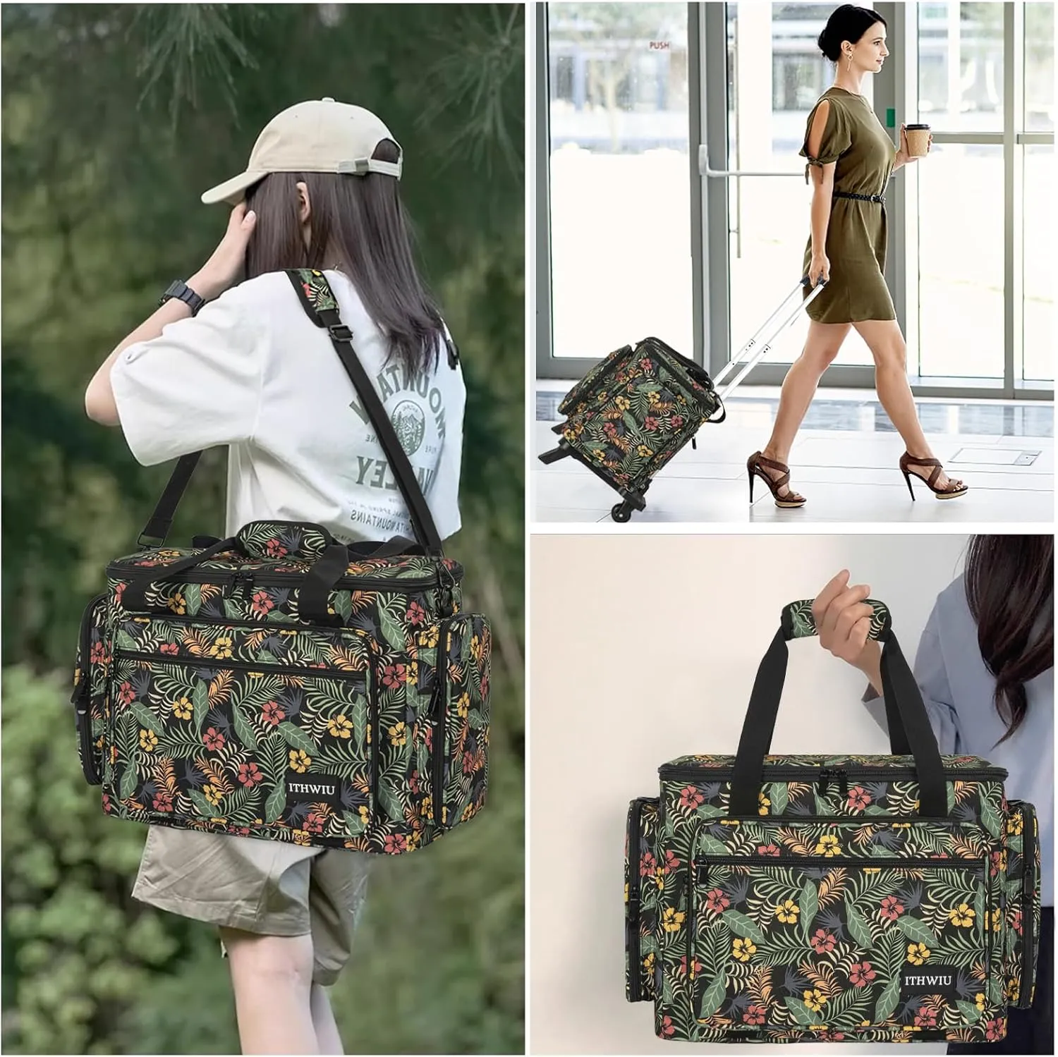 Sewing Machine Carrying Case with Multiple Storage Pockets for Accessories, Universal Tote Storage Bag
