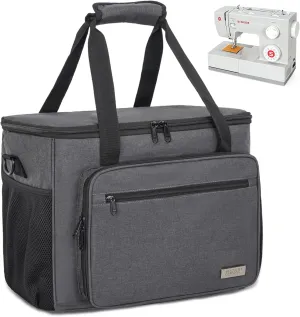 Sewing Machine Carrying Case with Multiple Storage Pockets for Accessories, Universal Tote Storage Bag