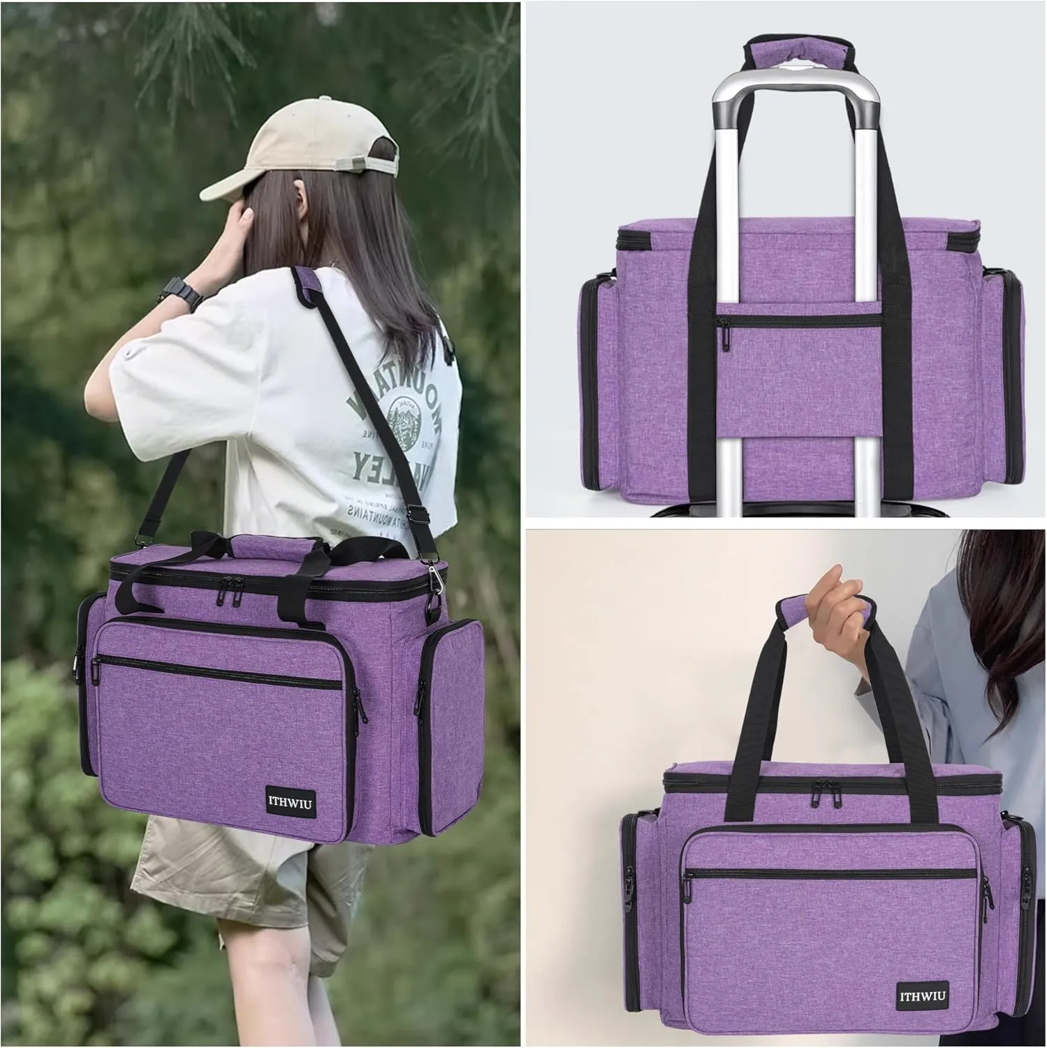 Sewing Machine Carrying Case with Multiple Storage Pockets for Accessories, Universal Tote Storage Bag