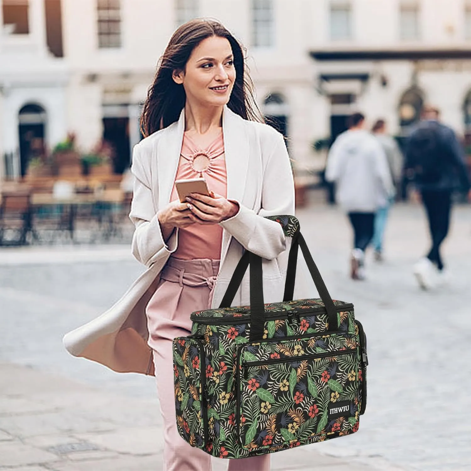 Sewing Machine Carrying Case with Multiple Storage Pockets for Accessories, Universal Tote Storage Bag