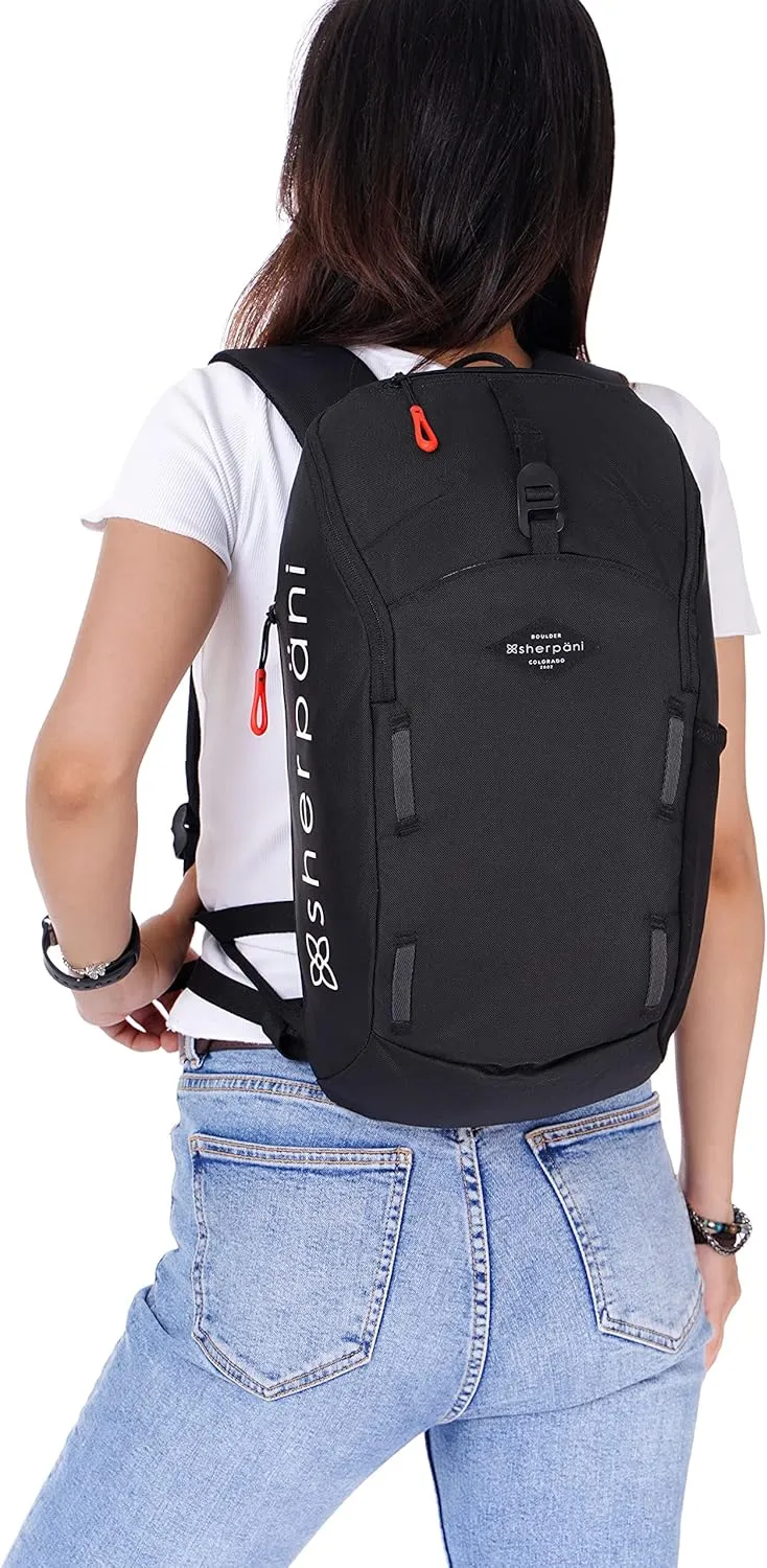 Sherpani Switch, 15L Lightweight Travel Hiking Backpack, Hydration Backpack, Backpack Purse for Women, Daypack for Women, Fits 13 Inch Laptop (Raven)