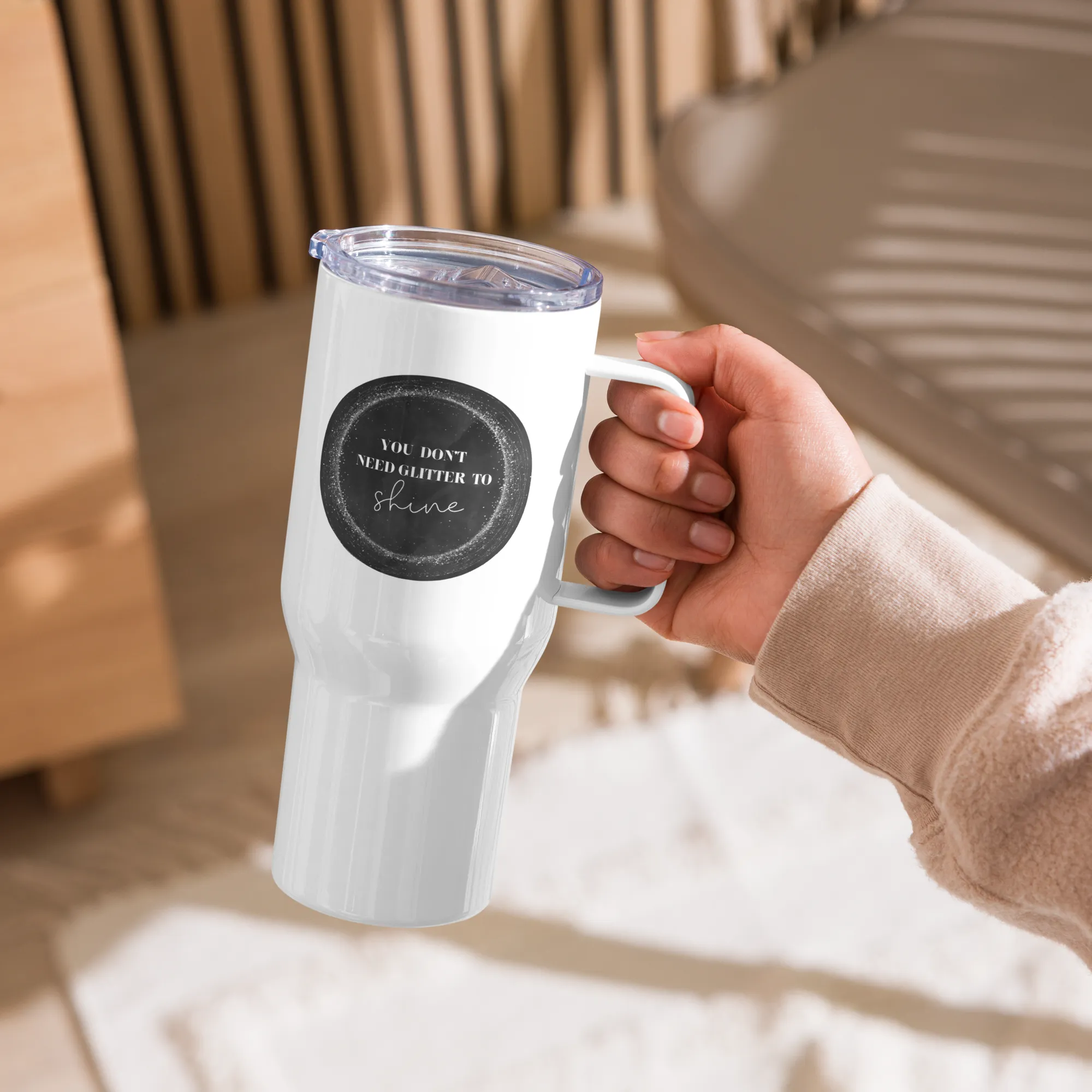 SHINE Travel mug with a handle
