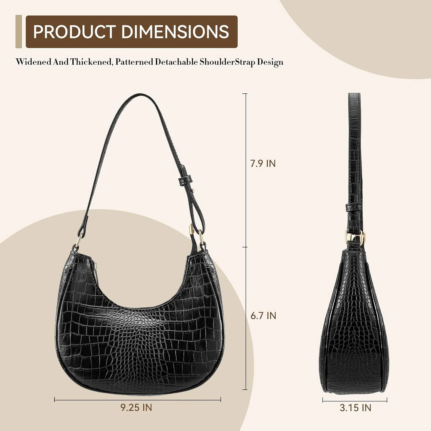 Shoulder Bags for Women,Classic Cute Hobo Tote Handbag Mini Clutch Purse with Zipper Closure
