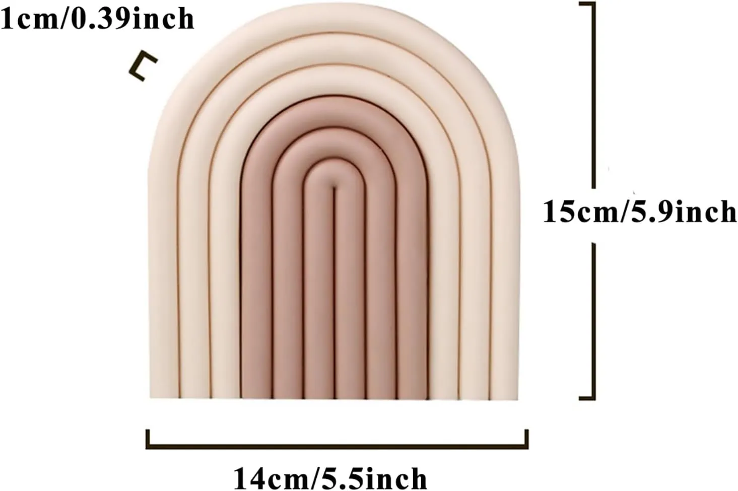 Silicone Trivet Mat, 4pcs Hot Pot Holders Modern Rainbow Kitchen Trivets Multi-use Heat Resistant Silicone Mats for Kitchen Counter Table (Rainbow-Brown)