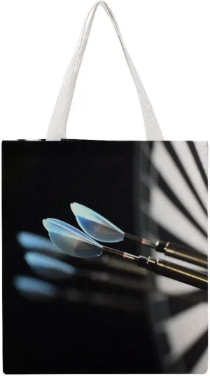 Single-sided Darts Arrows Printed Canvas Tote Bag,print Reusable Tote Bag,office Worker Portable Tote Bag