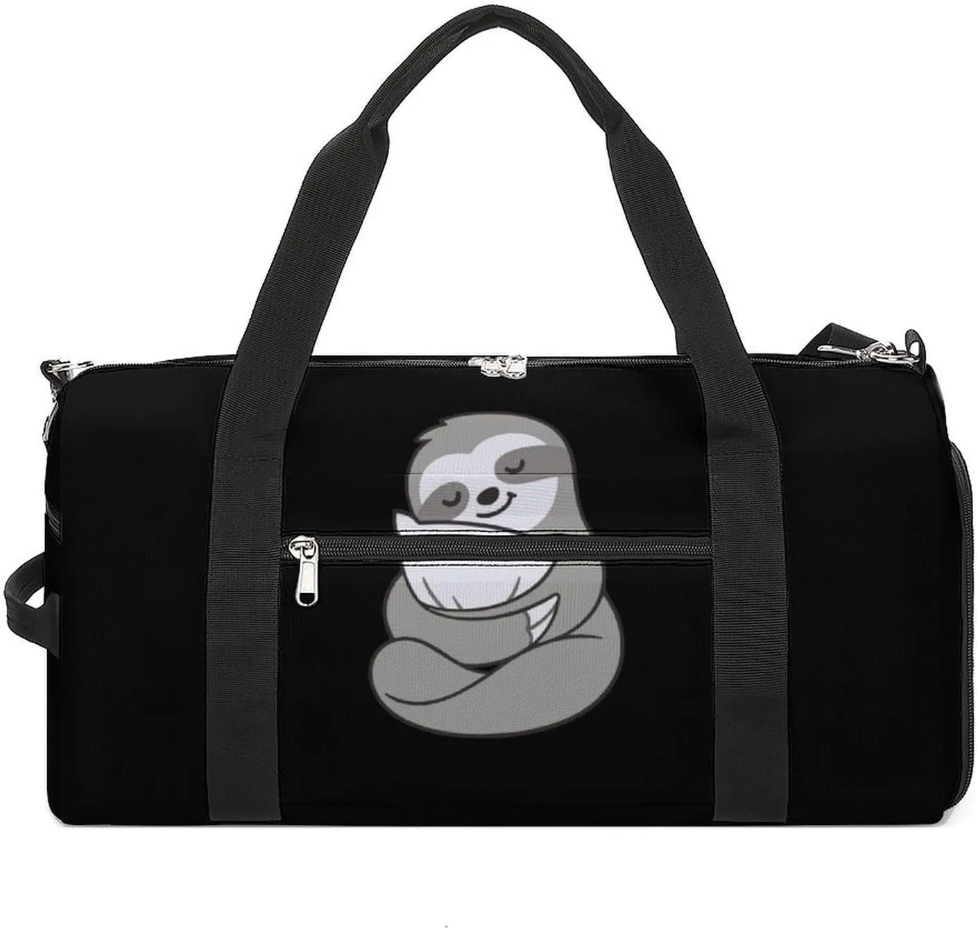 Sleepy Sloth Hugging Pillow Gym Duffle Bag Waterproof Travel Bag Small for Sports and Weekend Getaway