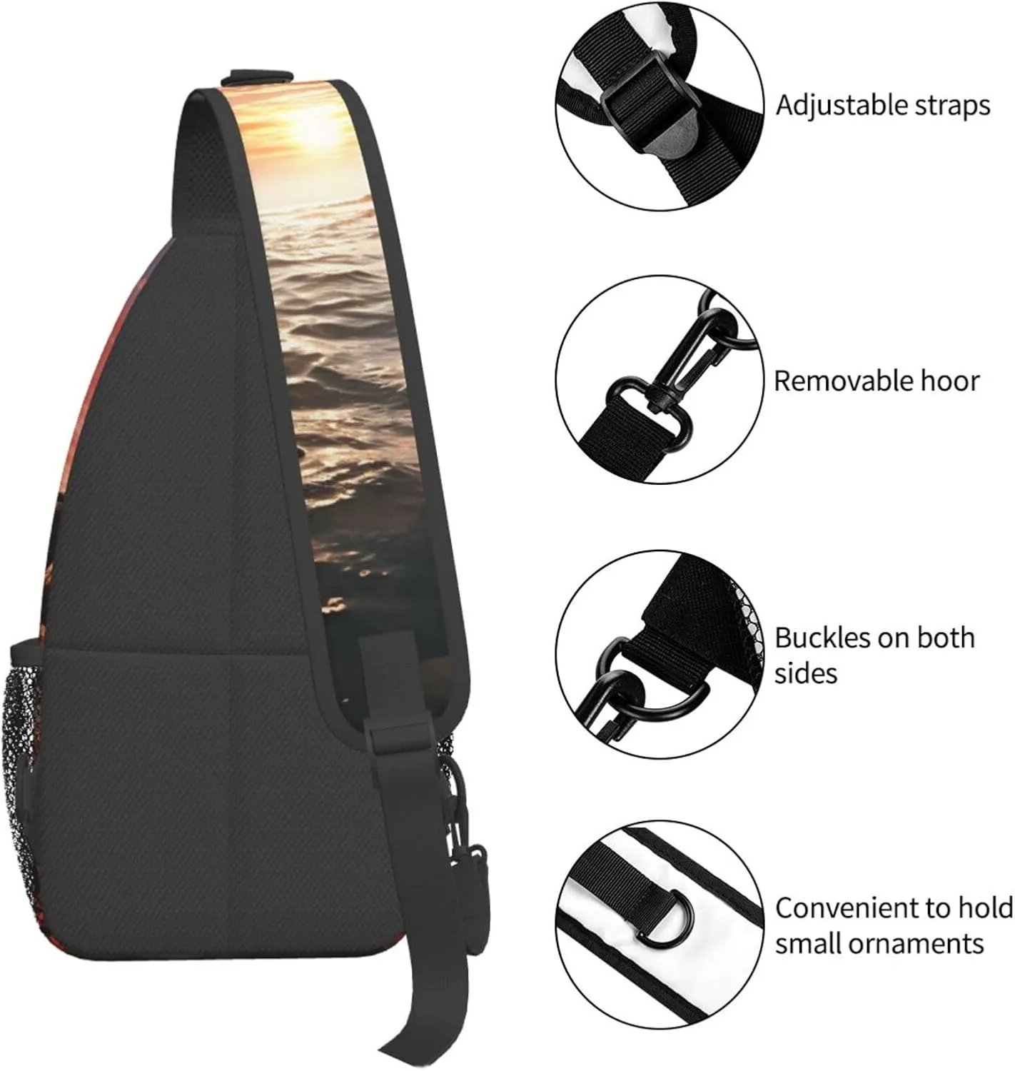 Sling Bag for Women Men Crossbody Bag Sling Backpack Red Beach Reef Cross Body Bag Adjustable Chest Bag