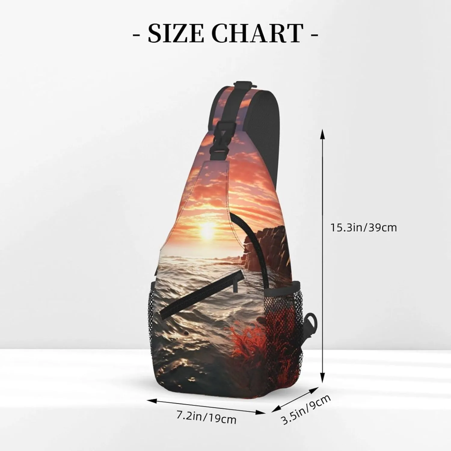 Sling Bag for Women Men Crossbody Bag Sling Backpack Red Beach Reef Cross Body Bag Adjustable Chest Bag