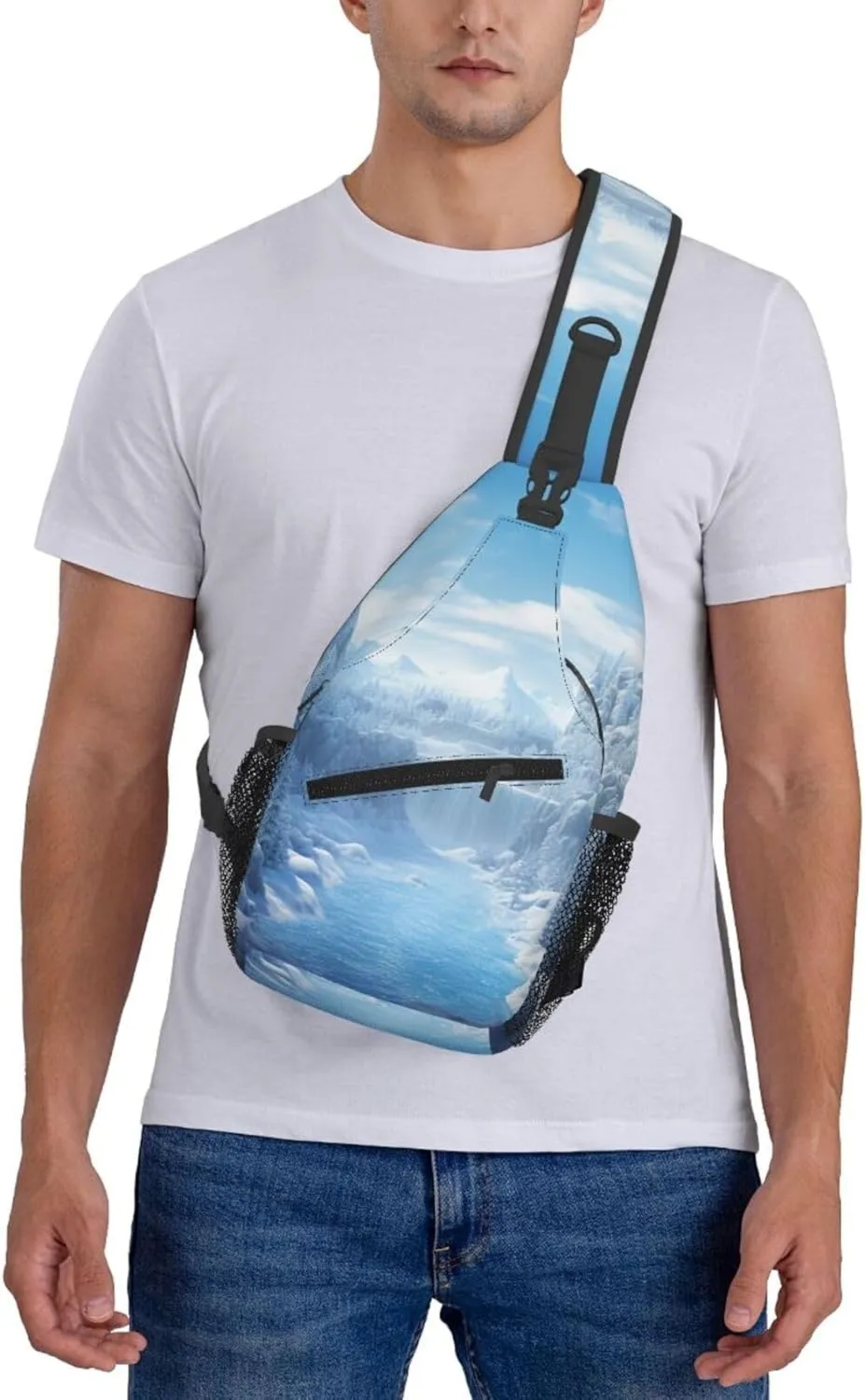 Sling Bag for Women Men Crossbody Bag Sling Backpack Snow Ice World Cross Body Bag Adjustable Chest Bag