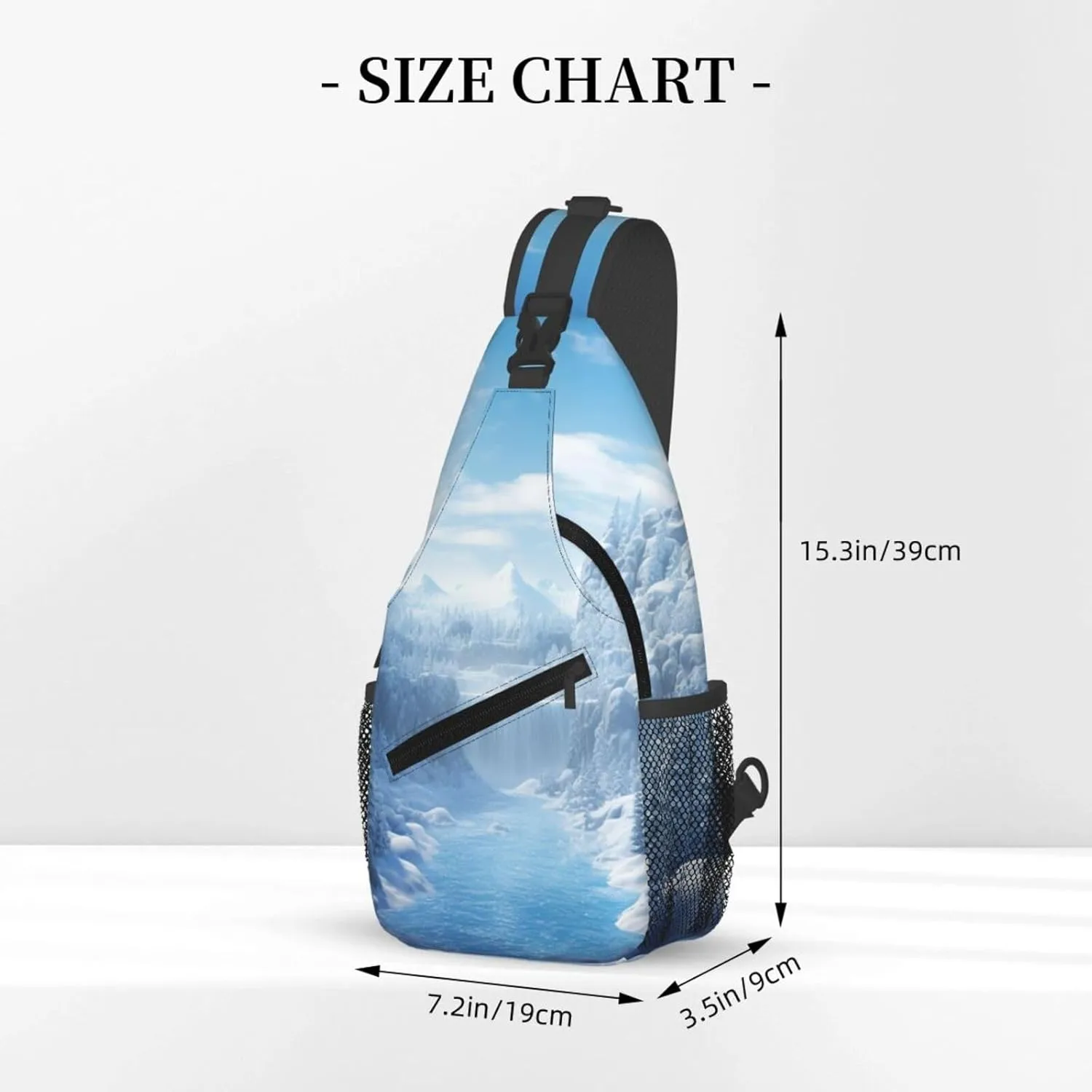 Sling Bag for Women Men Crossbody Bag Sling Backpack Snow Ice World Cross Body Bag Adjustable Chest Bag
