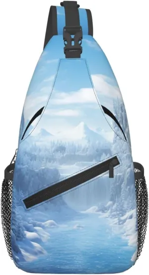 Sling Bag for Women Men Crossbody Bag Sling Backpack Snow Ice World Cross Body Bag Adjustable Chest Bag