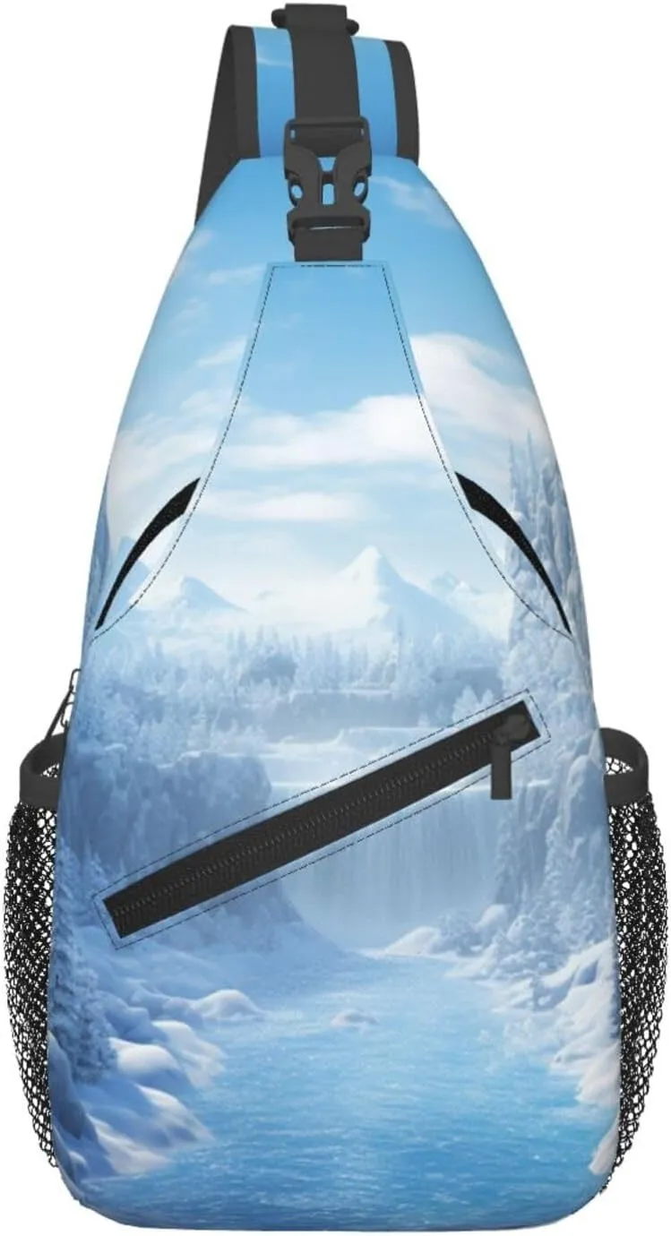 Sling Bag for Women Men Crossbody Bag Sling Backpack Snow Ice World Cross Body Bag Adjustable Chest Bag