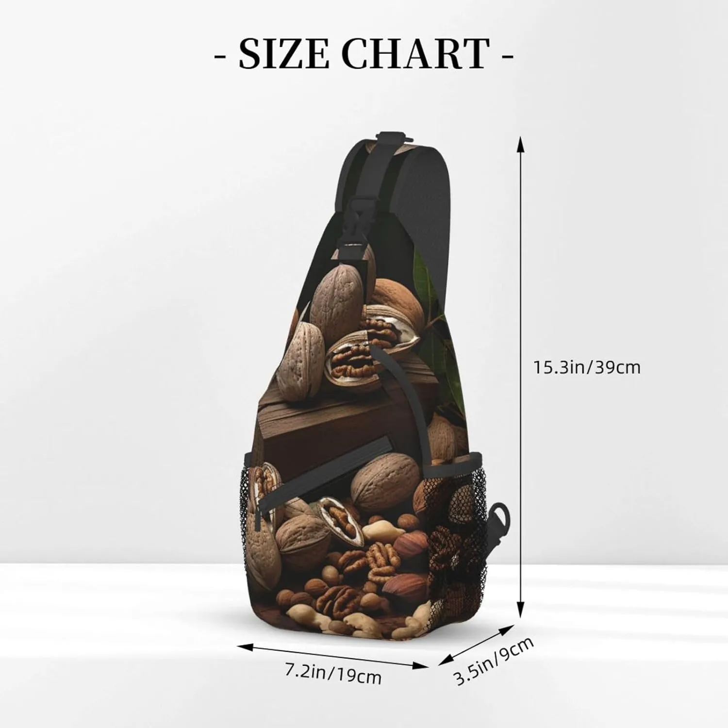 Sling Bag for Women Men Crossbody Bag Small Sling Backpack Various Nuts Chest Bag Hiking Daypack