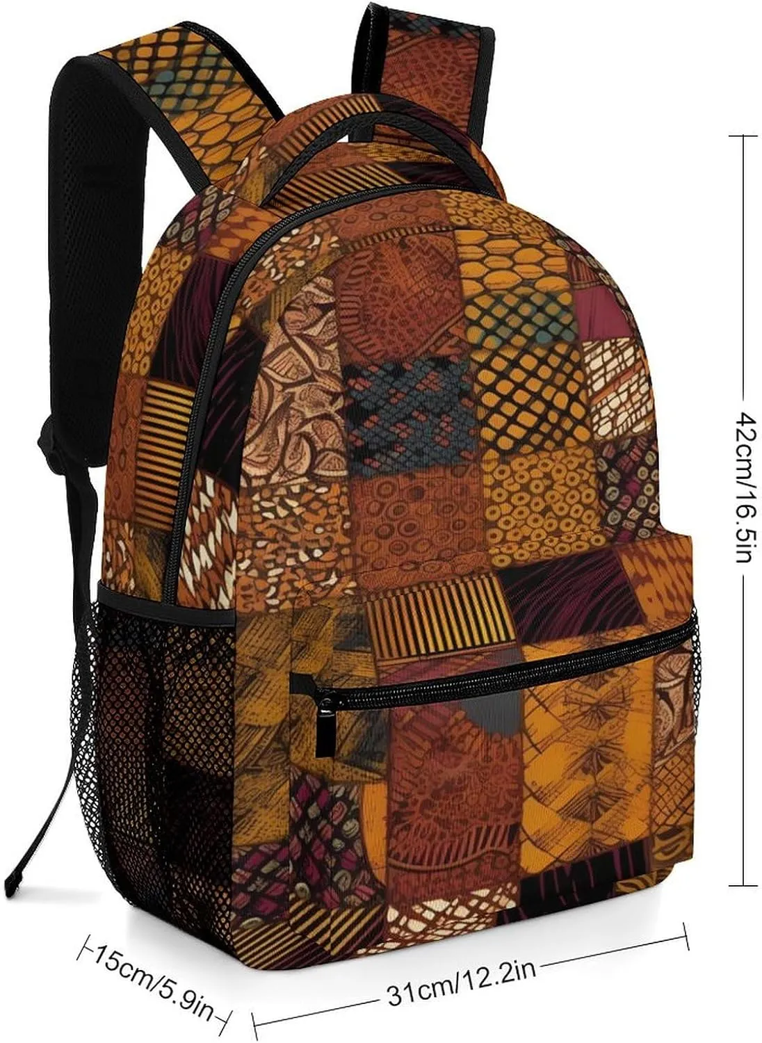 Small Backpacks Personalized African Style Patchwork Printing Travel Bag Lightweight Travel Backpack For Women Men