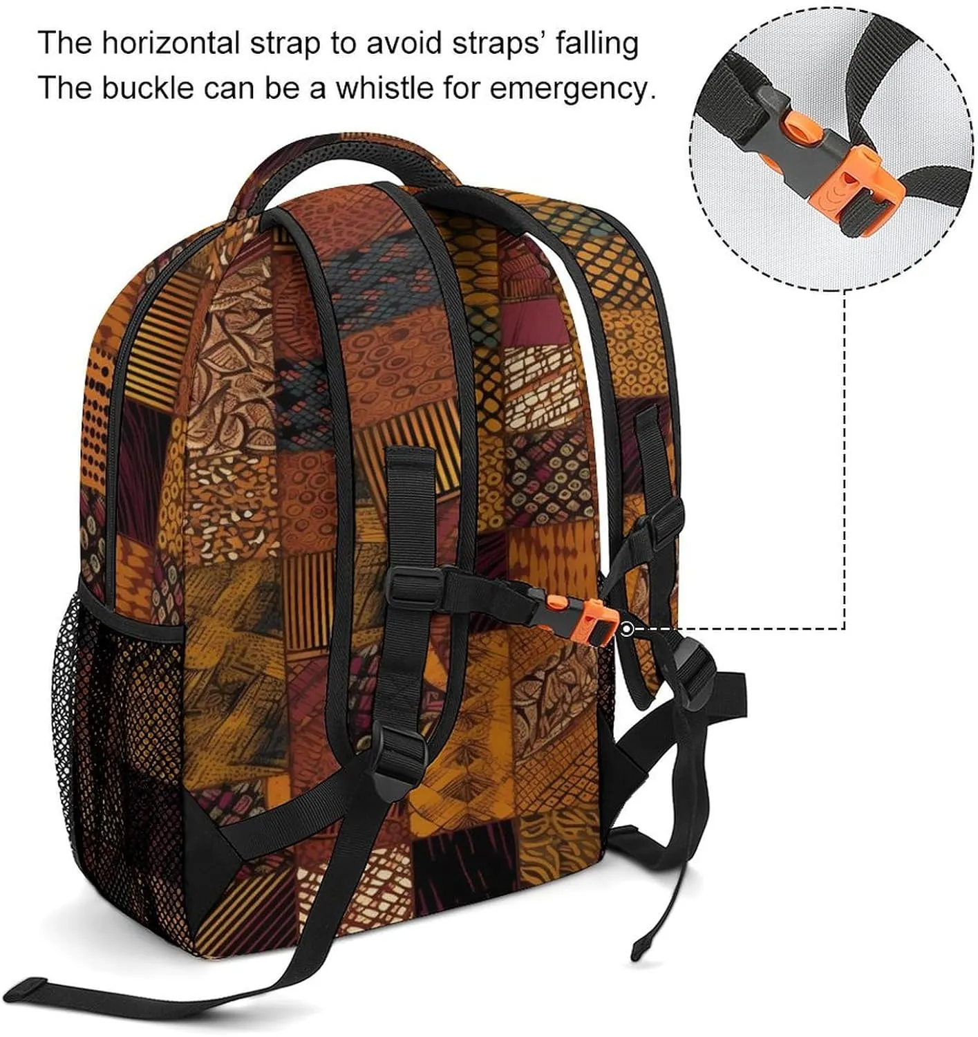 Small Backpacks Personalized African Style Patchwork Printing Travel Bag Lightweight Travel Backpack For Women Men
