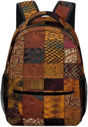 Small Backpacks Personalized African Style Patchwork Printing Travel Bag Lightweight Travel Backpack For Women Men