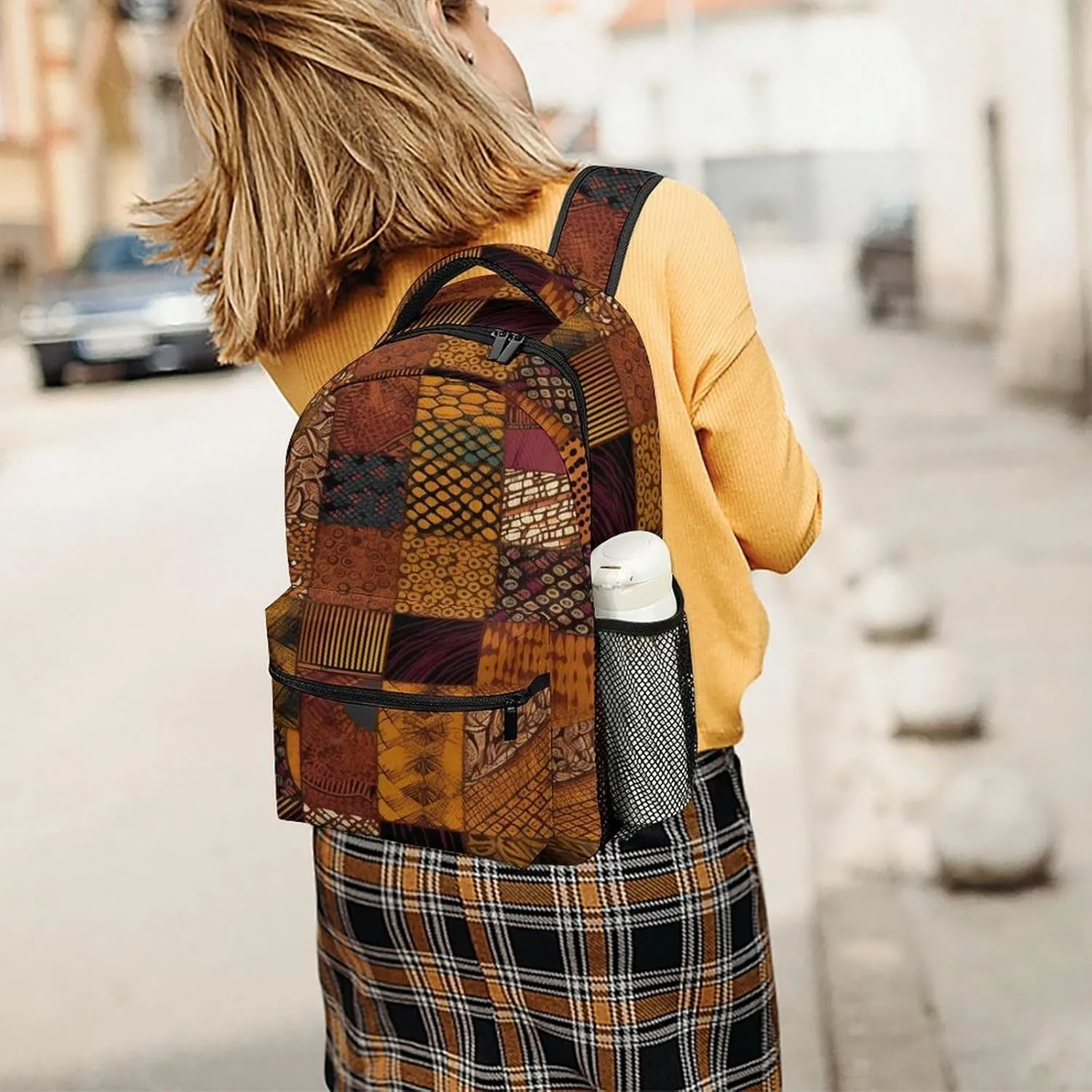 Small Backpacks Personalized African Style Patchwork Printing Travel Bag Lightweight Travel Backpack For Women Men