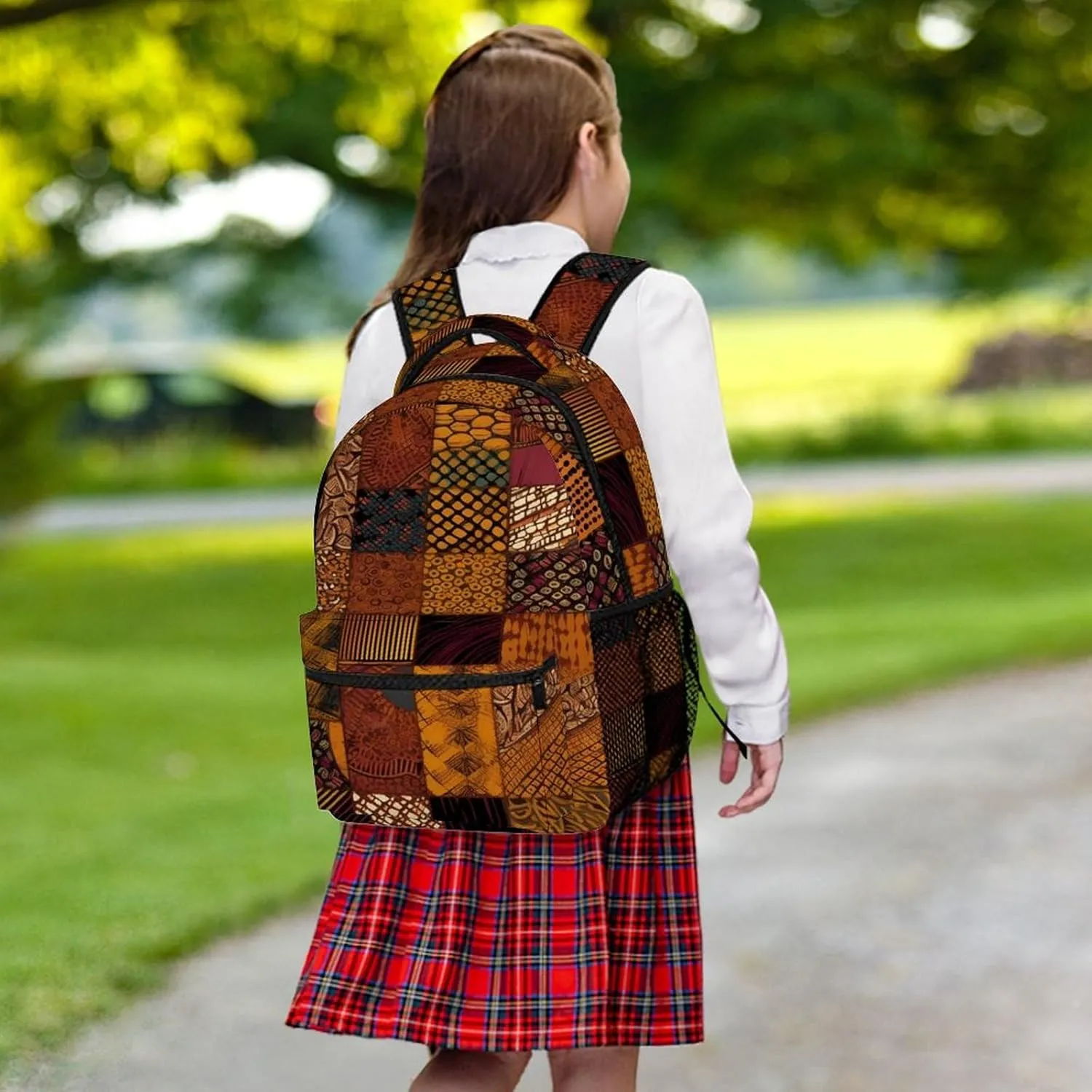 Small Backpacks Personalized African Style Patchwork Printing Travel Bag Lightweight Travel Backpack For Women Men