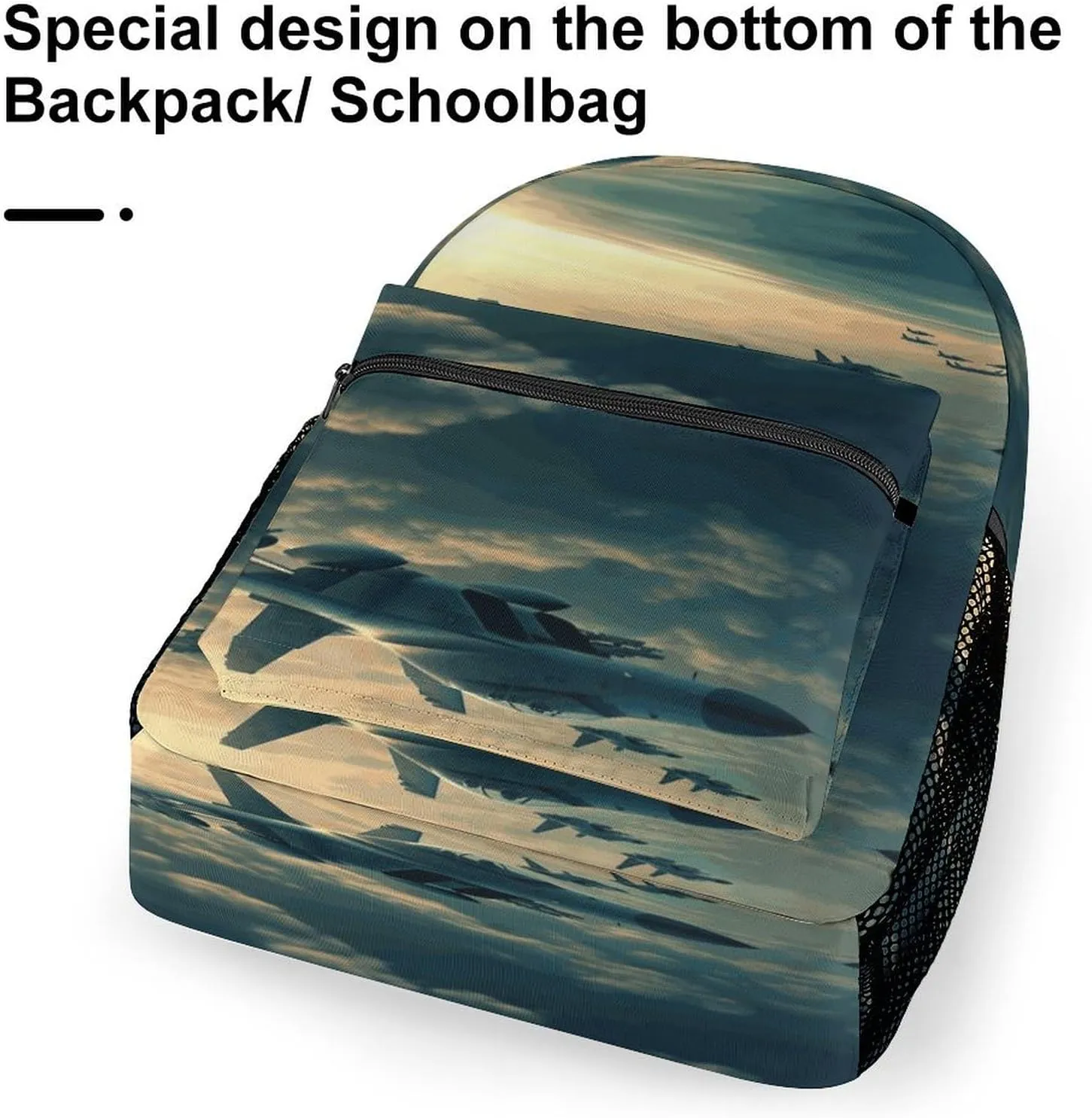 Small Backpacks Personalized Aircraft Fighter Jets Printing Travel Bag Lightweight Travel Backpack For Women Men