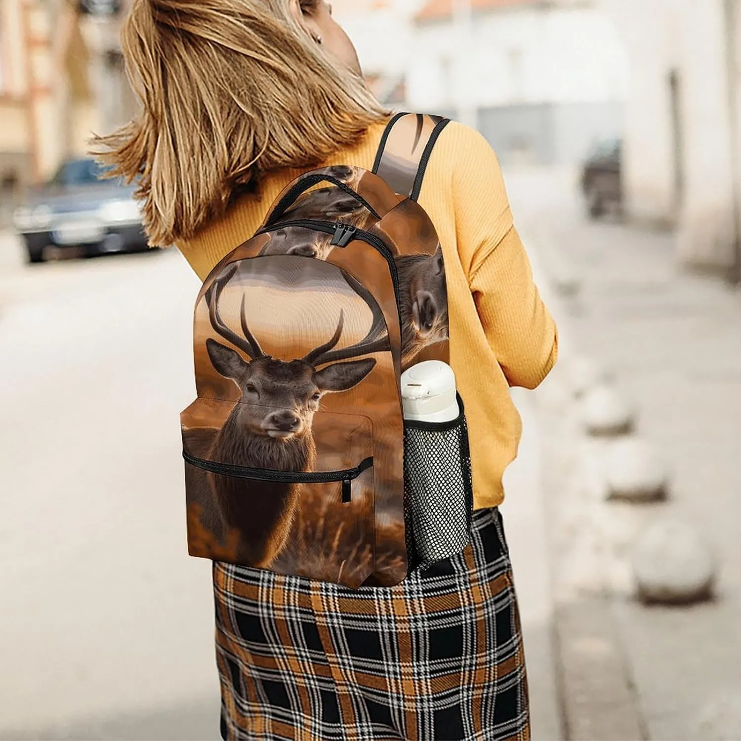 Small Backpacks Personalized Antler Red Deer Printing Travel Bag Lightweight Travel Backpack For Women Men