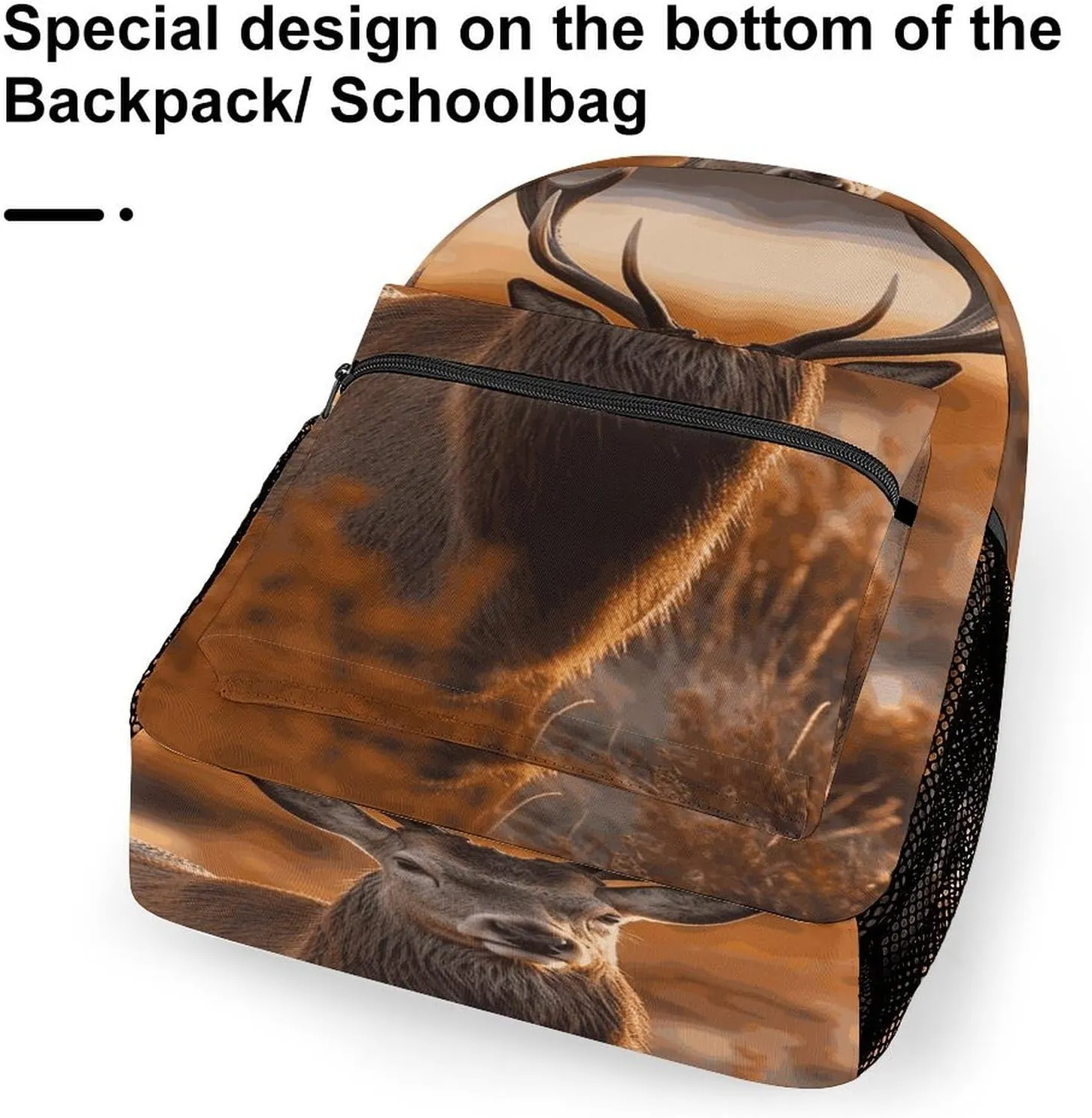 Small Backpacks Personalized Antler Red Deer Printing Travel Bag Lightweight Travel Backpack For Women Men