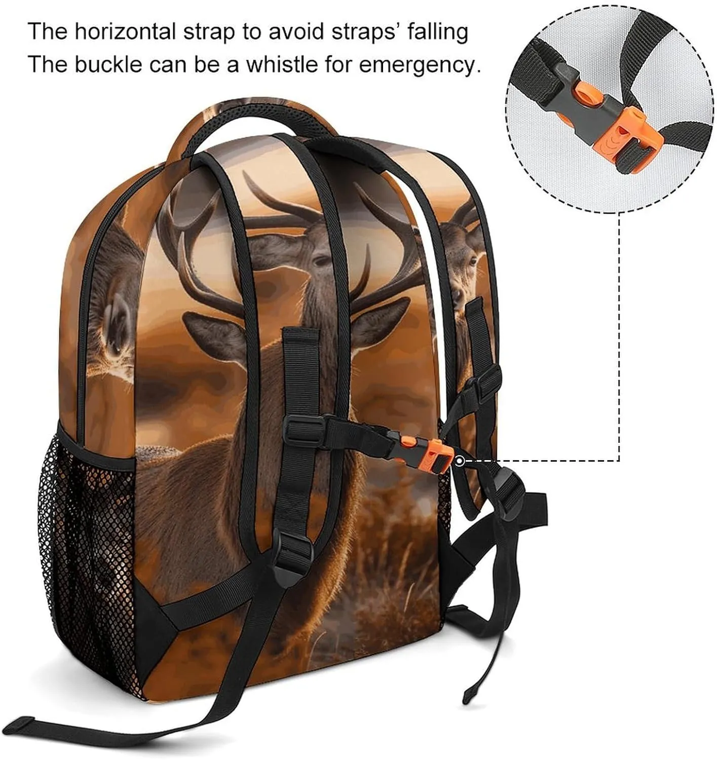 Small Backpacks Personalized Antler Red Deer Printing Travel Bag Lightweight Travel Backpack For Women Men
