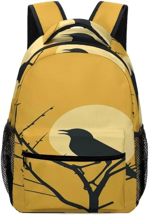 Small Backpacks Personalized Bird on Tree Printing Travel Bag Lightweight Travel Backpack For Women Men