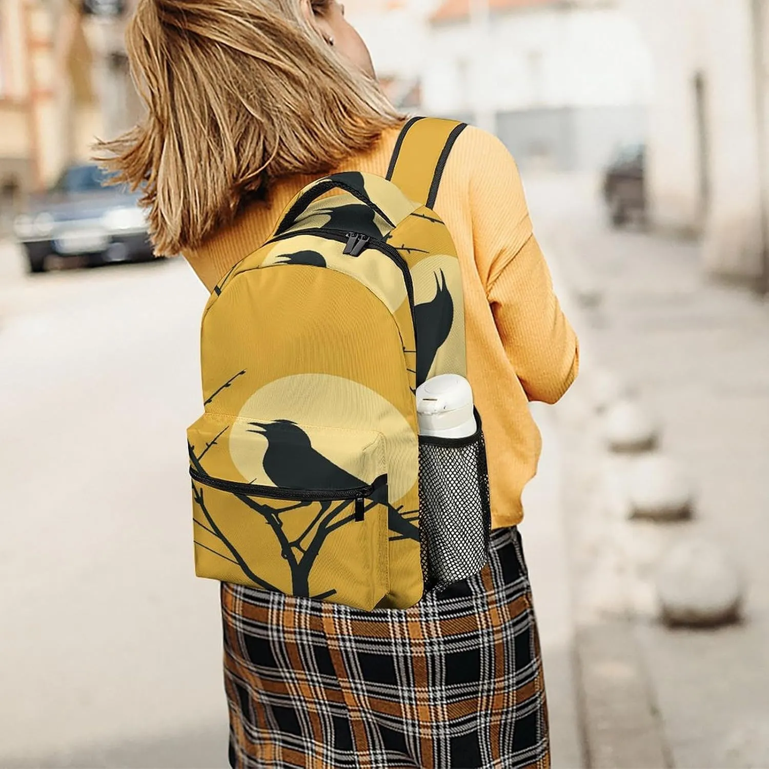 Small Backpacks Personalized Bird on Tree Printing Travel Bag Lightweight Travel Backpack For Women Men
